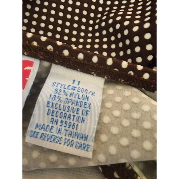 VTG Off the Coast Brown Polka Dot Bikini Bottom – Size 11 High Waist Retro Swim - Picture 7 of 8